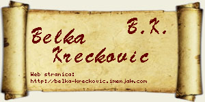 Belka Krečković vizit kartica